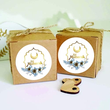 SWYOUN 96PCS Gold Eid Mubarak Stickers for Celebrations