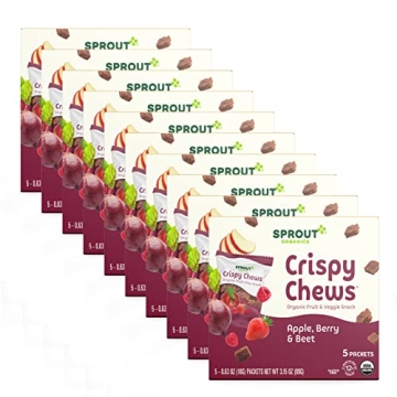 Sprout Organic Toddler Snacks, Crispy Chews in Red Berry & Beet - Healthy Snacking for Kids!
