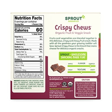 Sprout Organic Toddler Snacks, Crispy Chews, Red Berry & Beet