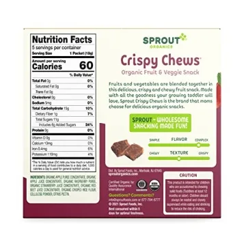 Sprout Organic Toddler Snacks, Crispy Chews, Red Berry & Beet