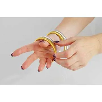 Home-X Anti-Slip Shirt Sleeve Holders, Stretch Metal Armbands, Arm Sleeve Garters, Elastic Armbands – Gold and Silver – 4 pieces (2 Pairs)