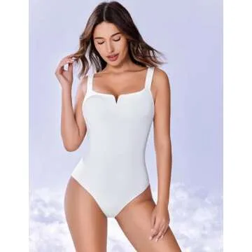 Avidlove Body Suits for Womens Double Lined Sexy Tank Top Bodysuit Snap Closure Going Out Body Suit, White, L