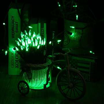 Brizled Green St. Patrick's Day Lights, 33ft 100 LED Christmas String Lights, 120V UL Certified Christmas Tree Lights Connectable Waterproof Mini Christmas Light for Xmas Tree Halloween Indoor Outdoor