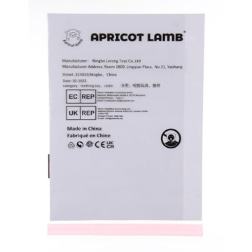 Apricot Lamb Baby Bunny Rabbit Soft Rattle Toy, Plush Stuffed Animal for Newborn Soft Over 0 Months 6 Inches, White (brown hands and feet)