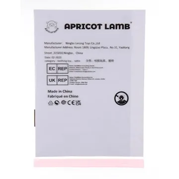 Apricot Lamb Baby Bunny Rabbit Soft Rattle Toy, Plush Stuffed Animal for Newborn Soft Over 0 Months 6 Inches, White (brown hands and feet)