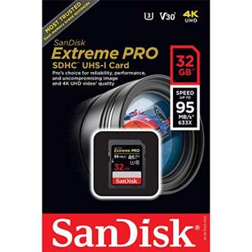SanDisk Extreme PRO SDHC UHS-I 32GB, Black (SDSDXXG-032G-ANCIN)