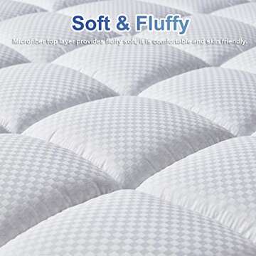 MATBEBY Bedding Quilted Fitted California King Mattress Pad Cooling Breathable Fluffy Soft Mattress ...