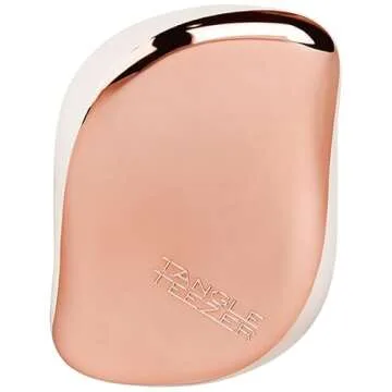 TANGLE TEEZER Compact Styler On-the-go Detangling Hairbrush Ivory Rose, Gold, (Pack of 1)