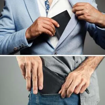 Bi Fold Wallets | Slim Black Genuine Leather Minimalist Front Pocket Wallets For Men | Billfold Wallet | Gifts For Men