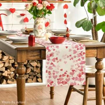 Artoid Mode Pink Love Table Runner for Valentine's Day