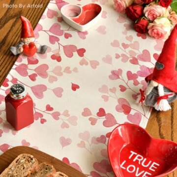 Artoid Mode Pink Love Table Runner for Valentine's Day