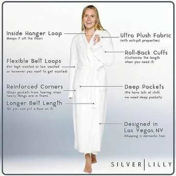 Luxurious Women's Plush Fleece Bath Robe for Comfort