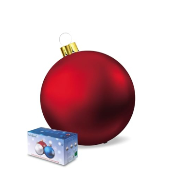 Inflatable Christmas Ornaments, 18" or 25" Oversized Outdoor Christmas Ball Ornaments, Holiday Yard ...