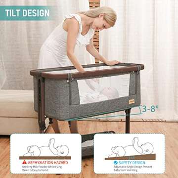 AMKE 3-in-1 Baby Bassinet for Comfortable Sleep