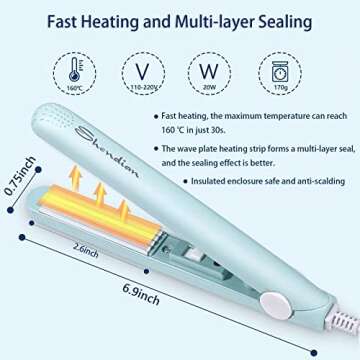 Mini Food Bag Heat Sealer Handheld, Smart Control Corrugated Suspension Heating Sheet for Airtight F...