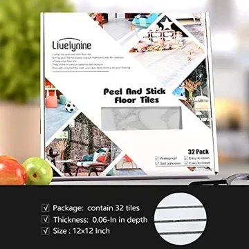 Livelynine 32-Pack Peel and Stick Vinyl Flooring Tiles