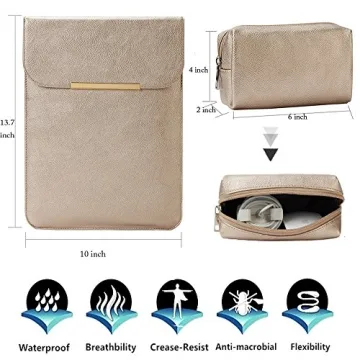 KALIDI 13.3-14 inch Laptop Sleeve Case Faux Suede Leather for 13.3 13.5 13.6 14 inches MacBook Air Pro Retina 13"-14" Surface Pro with Pouch