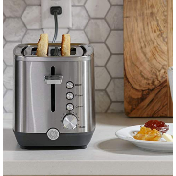 GE 2 Slice Stainless Steel Toaster Extra Wide Slots
