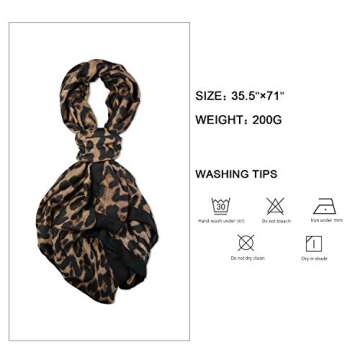 SOJOS Leopard Pattern Lightweight Silk Women Scarf