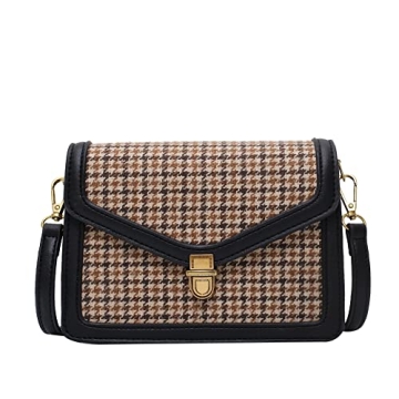 Chic Vintage Plaid Crossbody Bag for Effortless Style