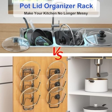 2 Pack Pot Lid Organizer Efficient Kitchen Solution