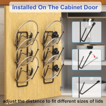 2 Pack Pot Lid Organizer Efficient Kitchen Solution