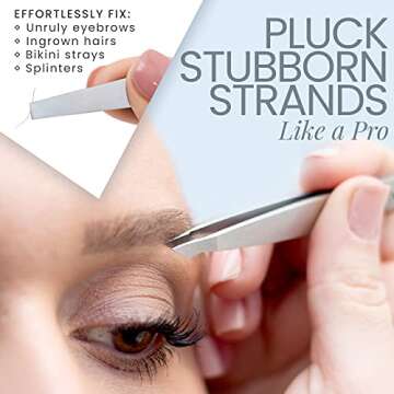 Premium 4-Piece Eyebrow Tweezer Set for Men & Women