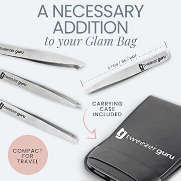 Premium 4-Piece Eyebrow Tweezer Set for Men & Women