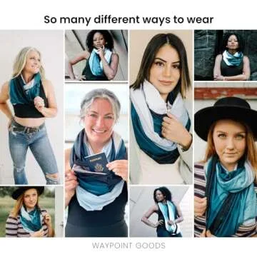 WAYPOINT GOODS Infinity Scarf with Pocket - Stylish and Lightweight Pocket Scarf for Women with Hidden Zipper for Passport, Wallet