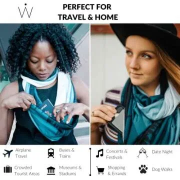 WAYPOINT GOODS Infinity Scarf with Pocket - Stylish and Lightweight Pocket Scarf for Women with Hidden Zipper for Passport, Wallet