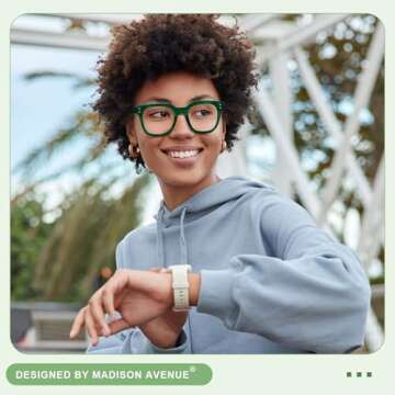 Madison Avenue Blue Light Blocking Glasses Oversized Fashion Blue Light Glasses for Women Anti Eyest...