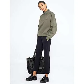 AJISAI 7/8 Joggers Travel Pants with Pockets Lounge Casual Stretch Workout Pants for Women Black 27"...