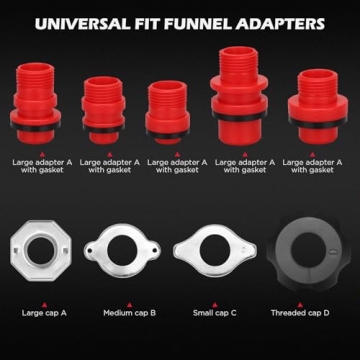 22-Piece No-Spill Coolant Filling Funnel Kit for Effortless Automotive Maintenance