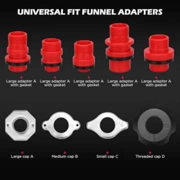 22-Piece No-Spill Coolant Filling Funnel Kit for Effortless Automotive Maintenance