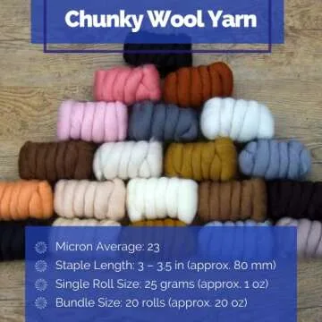 Revolution Fibers | Mixed Merino Wool Variety Pack | Perfect Wool Roving for Spinning, Needle Felting, Wet Felting, Weaving and Crafting (All Creatures (Naturals), 500 Grams)