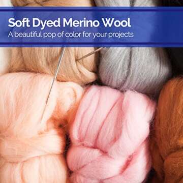 Revolution Fibers | Mixed Merino Wool Variety Pack | Perfect Wool Roving for Spinning, Needle Felting, Wet Felting, Weaving and Crafting (All Creatures (Naturals), 500 Grams)