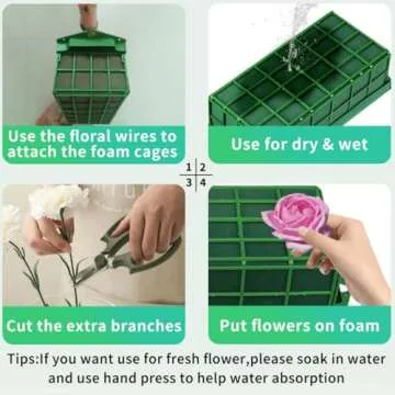 TBPA Floral Foam Cage Flower Holder with Floral Foam for Fresh Flowers Artificial Flowers for Table Centerpiece Floral Arrangement,Wedding Holiday Christmas Decorations(Floral Tape x2,Floral Wire x20)