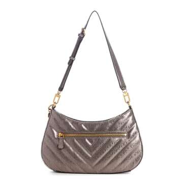 GUESS Jania Top Zip Shoulder Bag, Pewter
