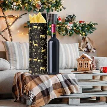 Whaline Christmas Wine Bottle Gift Bags - 12Pcs Set
