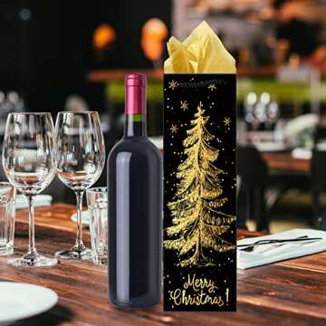 Whaline Christmas Wine Bottle Gift Bags - 12Pcs Set