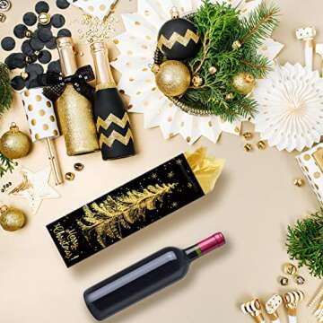 Whaline Christmas Wine Bottle Gift Bags - 12Pcs Set
