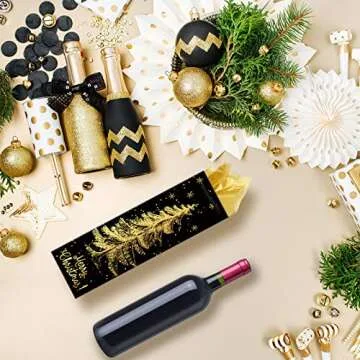 Whaline Christmas Wine Bottle Gift Bags - 12Pcs Set