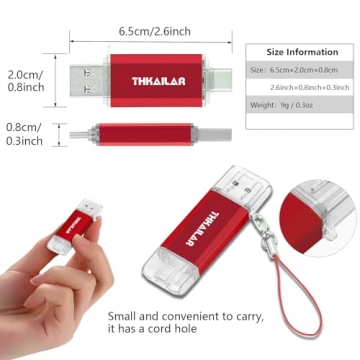THKAILAR USB C 128GB Flash Drive - Dual Compatibility