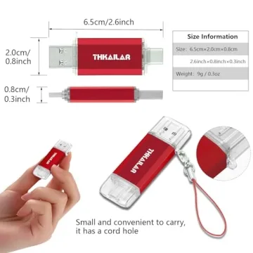 THKAILAR USB C 128GB Flash Drive - Dual Compatibility