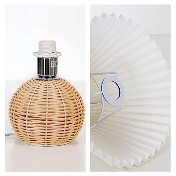 KUNJOULAM Modern Pleated Bedside Lamp for Home Decor