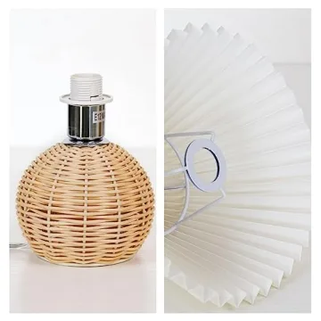KUNJOULAM Modern Pleated Bedside Lamp for Home Decor