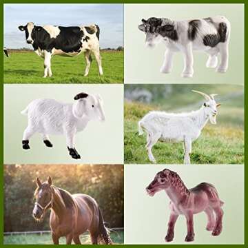 deAO Farm Toys Playset Plastic Animals Figurines, Fence Farm and Farm Tractor Playset Farm Figures Farmer Vehicle Toy Learning Educational Toy Playset Boys Girls Aged 3+