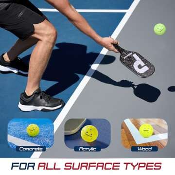 Picklemaster I Carbon Fiber Pickleball Paddle Balls- Professional Grade, Lightweight, Durable, and High-Performance for All Skill Levels (Pickleball Balls)