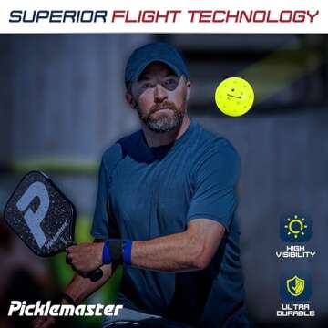 Picklemaster I Carbon Fiber Pickleball Paddle Balls- Professional Grade, Lightweight, Durable, and High-Performance for All Skill Levels (Pickleball Balls)