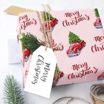SaringSwoon Premium Pink Christmas Wrapping Paper Set